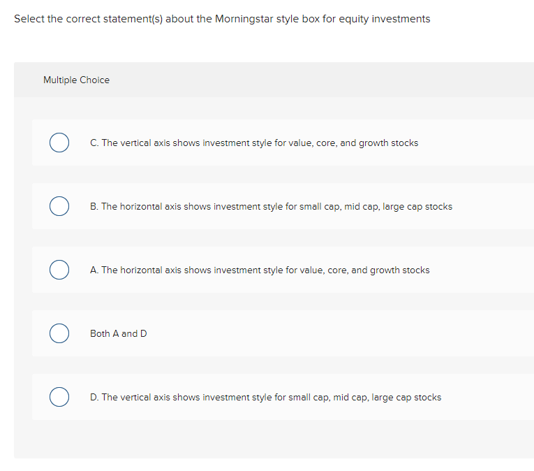 Solved Select the correct statement(s) about the Morningstar | Chegg.com