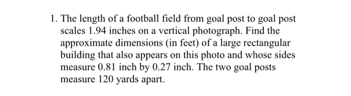 length of football goal post in meter