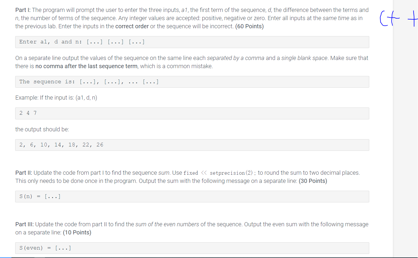 Solved Part I: The program will prompt the user to enter the | Chegg.com