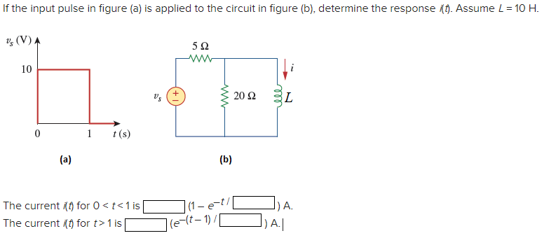Solved If the input pulse in figure (a) is applied to the | Chegg.com