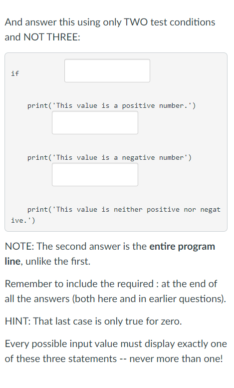 Solved And answer this using only TWO test conditions and | Chegg.com