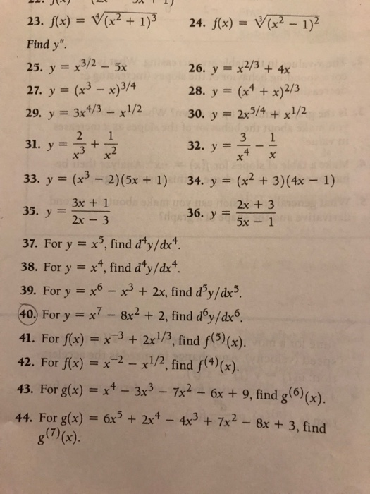 Solved Differentiate Each Function I Y 3 2x 2 2 Y 2x 1 2