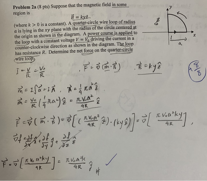 Solved Problem 2a (8 pts) Suppose that the magnetic field in | Chegg.com