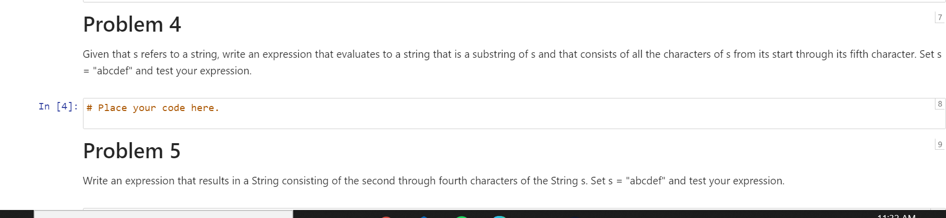 Solved Problem 1 Assume that name is a variable of type | Chegg.com