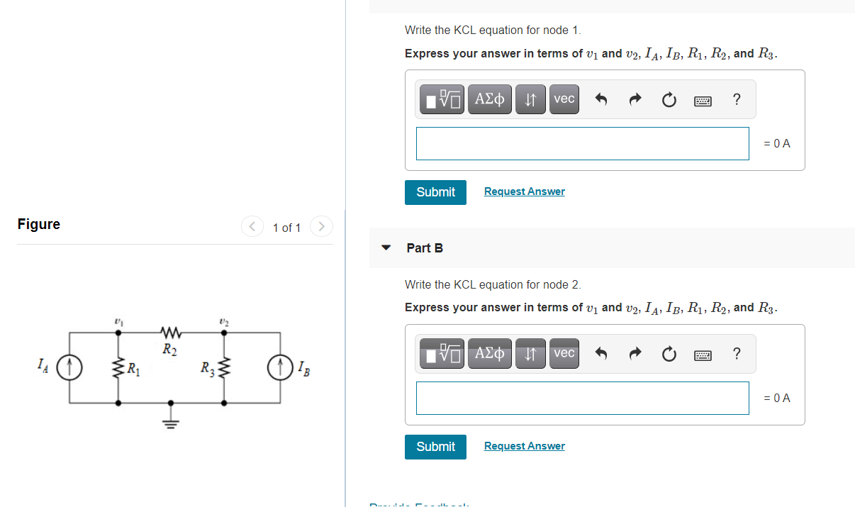 Solved Write the KCL equation for node 1. Express your | Chegg.com