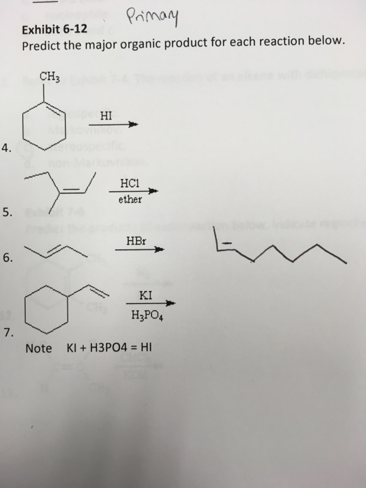 Solved Predict the major organic product for each reaction | Chegg.com