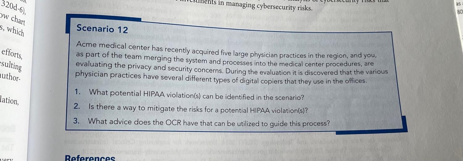 Solved Each student needs to read Scenario 12 located on | Chegg.com