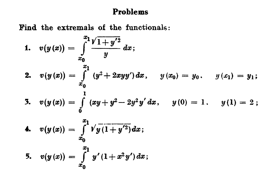 Solved Problems Find The Extremals Of The Functionals 1 Chegg Com