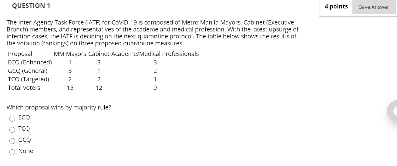 Solved QUESTION 1 4 points Save Answer The Inter-Agency Task | Chegg.com