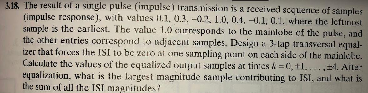 Solved 3.18. The result of a single pulse (impulse) | Chegg.com