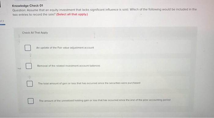 Solved Knowledge Check 01 Question: Assume that an equity | Chegg.com