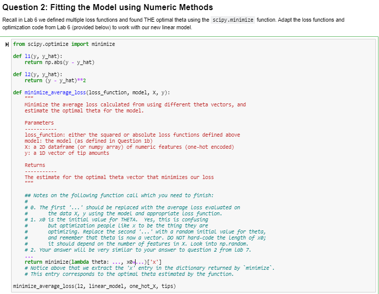 Solved Question 2: Fitting the Model using Numeric Methods | Chegg.com