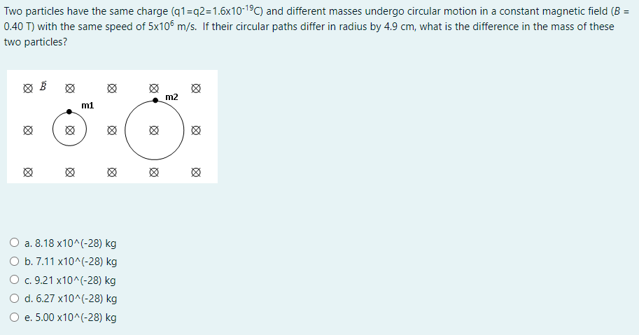 Solved Two particles have the same charge (91=q2=1.6x10-19C) | Chegg.com