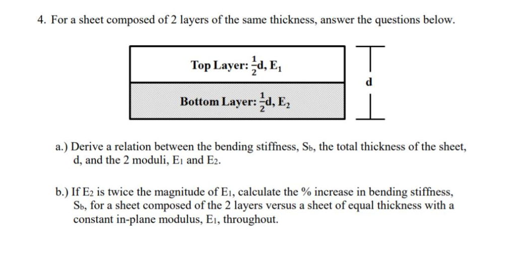 4. For a sheet composed of 2 layers of the same | Chegg.com