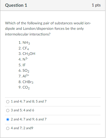 Solved Which of the following pair of substances would | Chegg.com