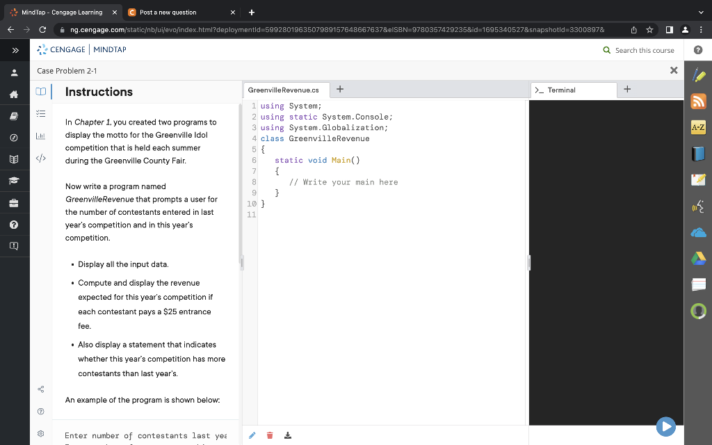 Solved An example of the program is shown below: | Chegg.com