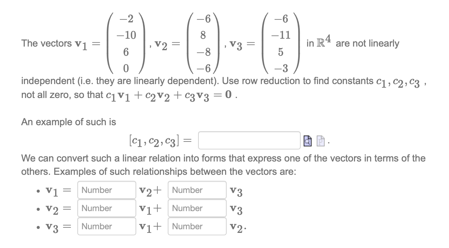 Solved 2 6 6 10 11 The vectors V1 V2= V3 in R4 are not