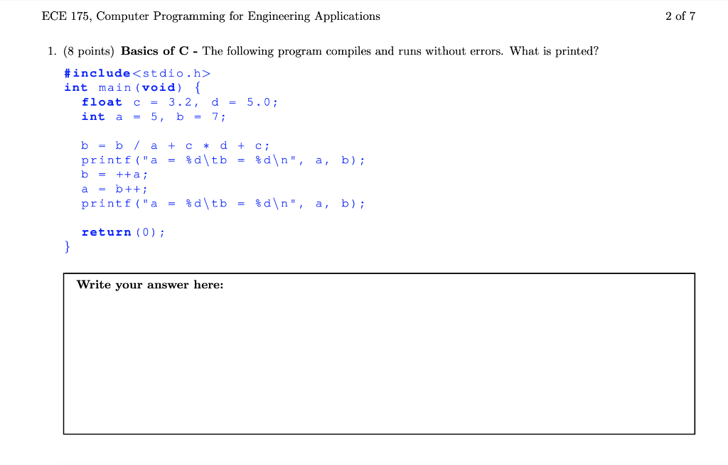 ECE 175: Computer Programming for Engineering