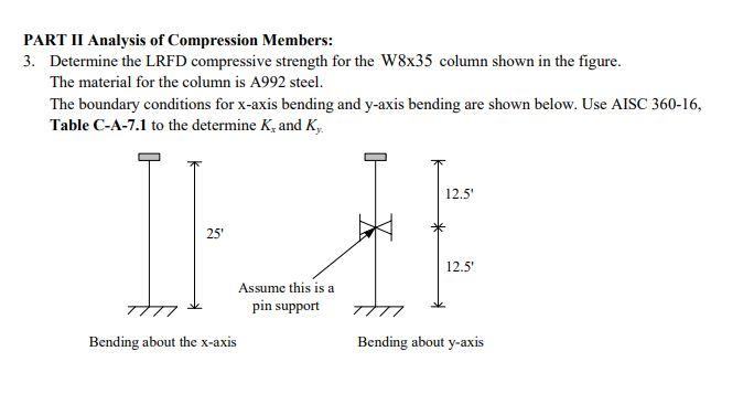 Solved PART II Analysis of Compression Members: 3. Determine | Chegg.com