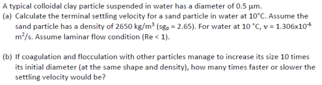 Solved A typical colloidal clay particle suspended in water | Chegg.com