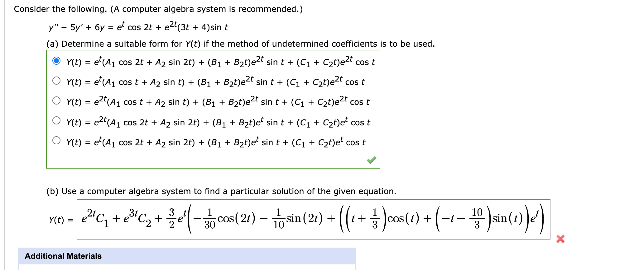 Solved Consider the following. (A computer algebra system is | Chegg.com