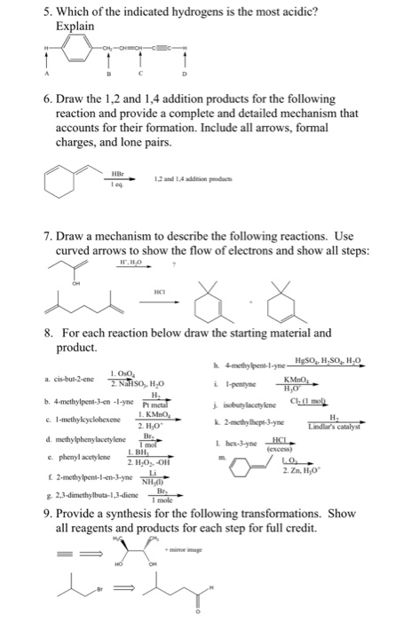 Solved 5. Which of the indicated hydrogens is the most | Chegg.com