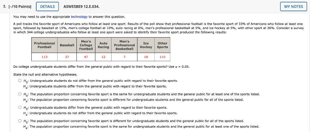 Solved - Different sports allow a different number of