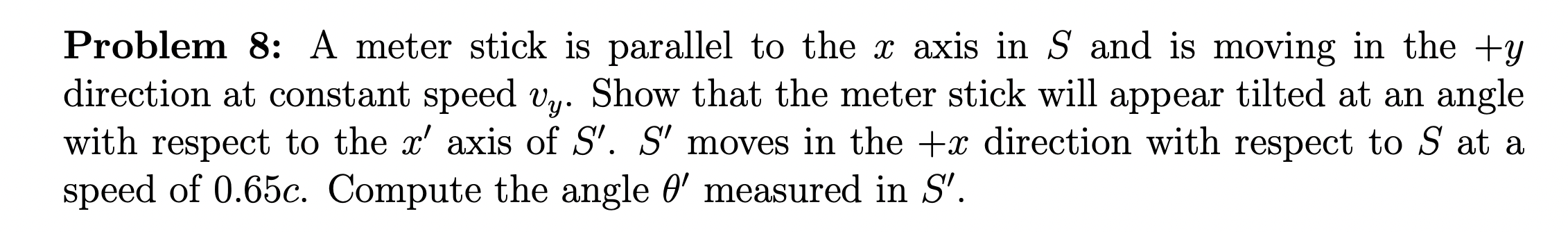 Solved Problem 8: A meter stick is parallel to the x axis in | Chegg.com