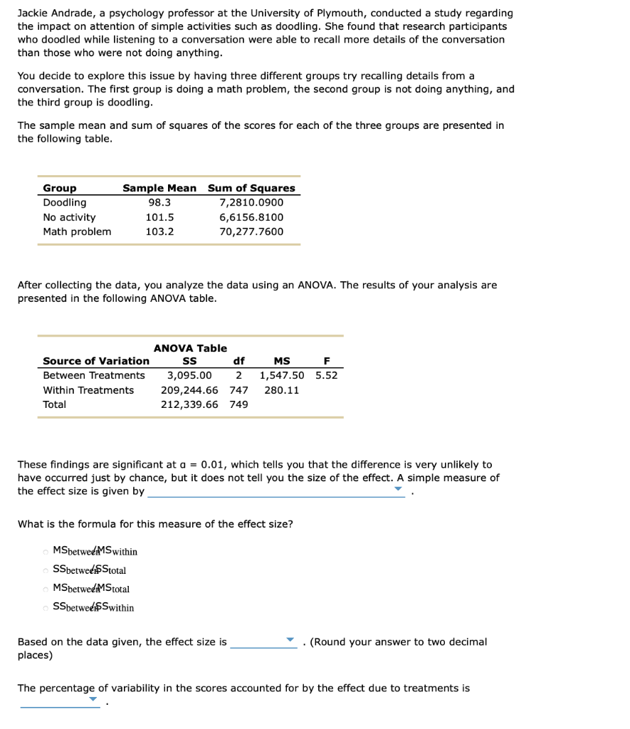 Solved Jackie Andrade, a psychology professor at the