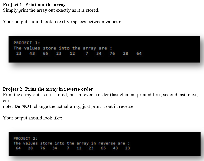 Solved This code will consist of seven (7) projects dealing | Chegg.com
