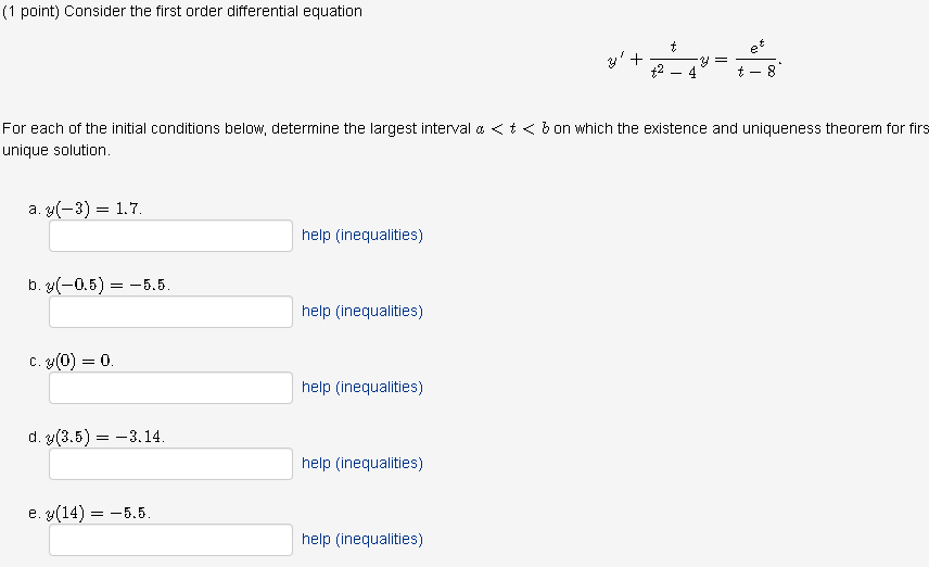 Solved 1 Point Consider The First Order Differential