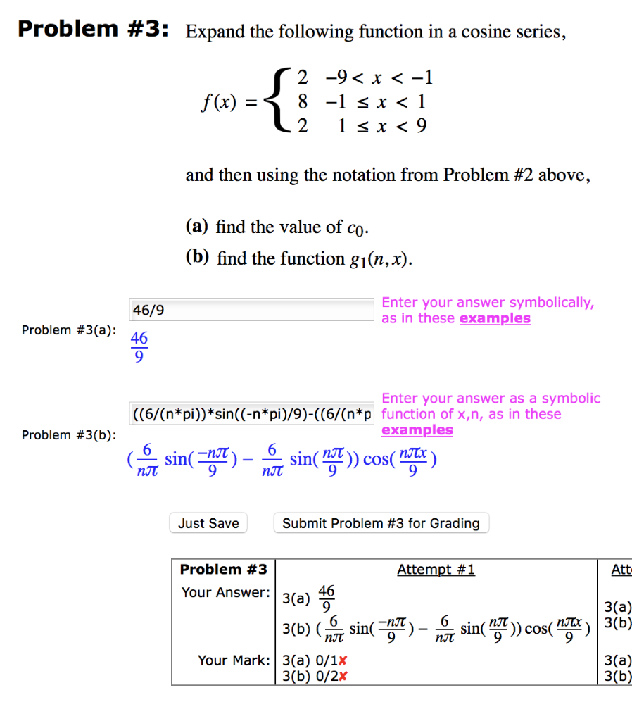 Solved Problem #3: Expand the following function in a cosine | Chegg.com