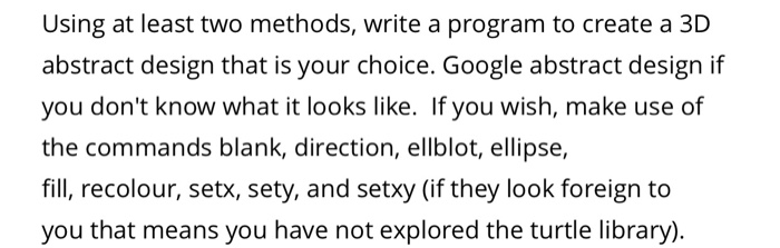 Solved Using at least two methods, write a program to create | Chegg.com