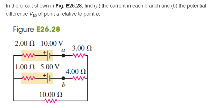 Solved In the circuit shown in Fig. E26.28, find (a) the | Chegg.com