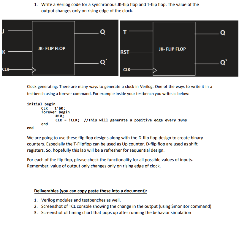Solved Please follow the given prompts, this is in Verilog | Chegg.com