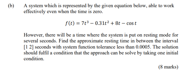 Solved (b ) A System Which Is Represented By The Given | Chegg.com