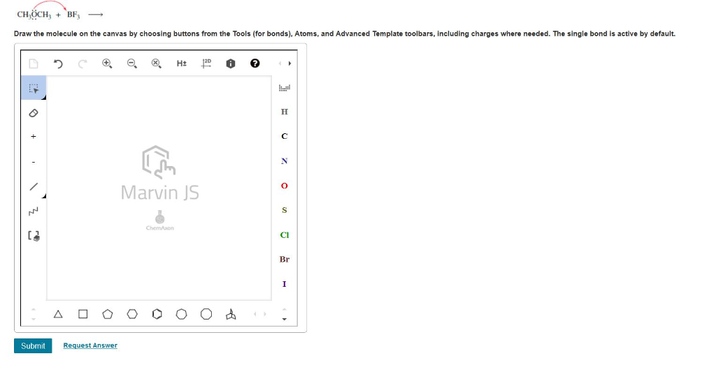 Solved Draw the molecule on the canvas by choosing buttons