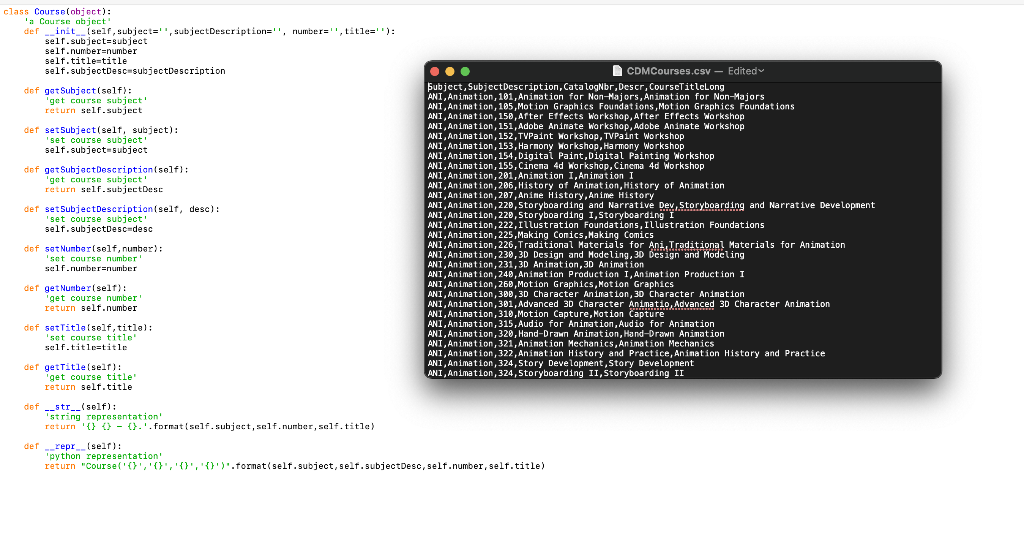 Solved Write a function called loadCourses in Python which | Chegg.com