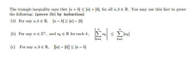 Solved The Triangle Inequality Says Thet A + B