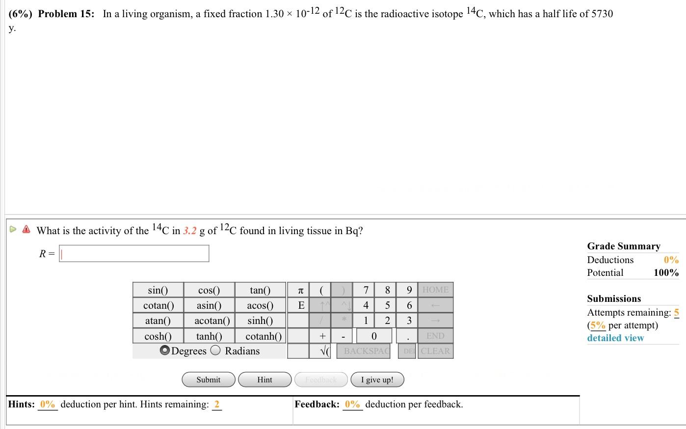 Solved (6%) Problem 14: Consider 226Ra, which has a half | Chegg.com