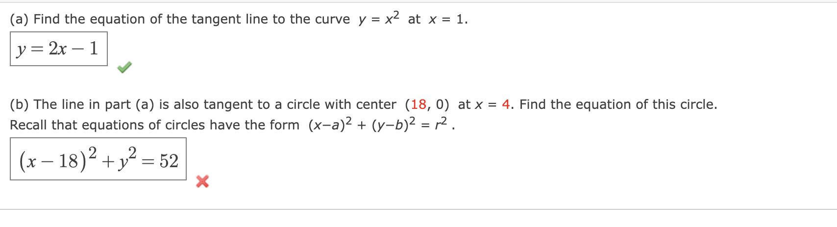 Solved (a) Find The Equation Of The Tangent Line To The | Chegg.com