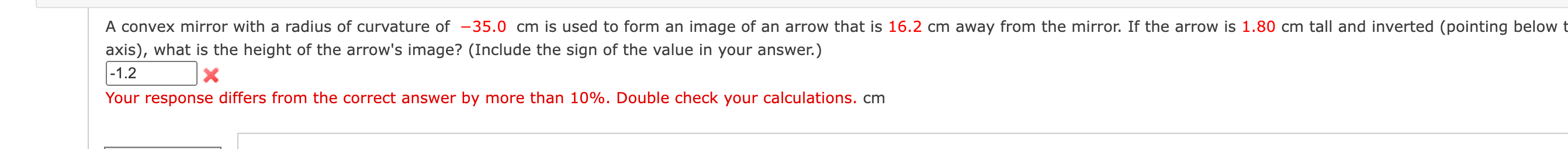 Solved A convex mirror with a radius of curvature of \\( | Chegg.com