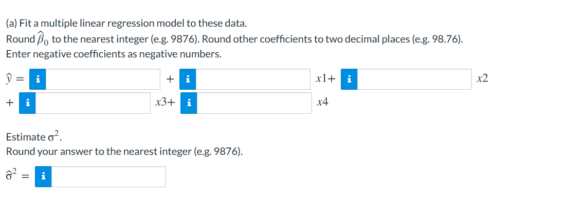 Solved Consider the following data: X1 X2 X3 X4 Y 575.2703 | Chegg.com
