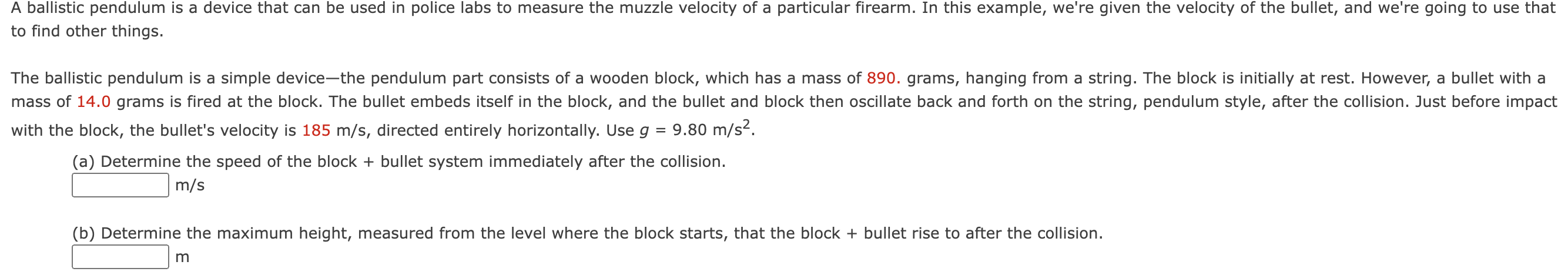 Solved A ballistic pendulum is a device that can be used in | Chegg.com