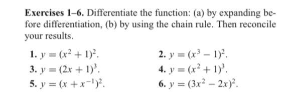 Solved Exercises 1-6. Differentiate the function: (a) by | Chegg.com
