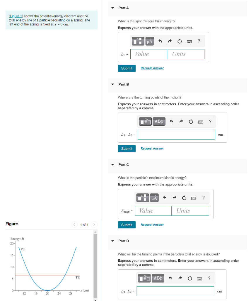 Solved Part A (Figure 1) shows the potential-energy diagram | Chegg.com