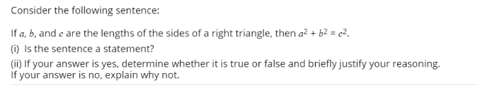 Solved Consider The Following Sentence: If A, B, And C Are | Chegg.com