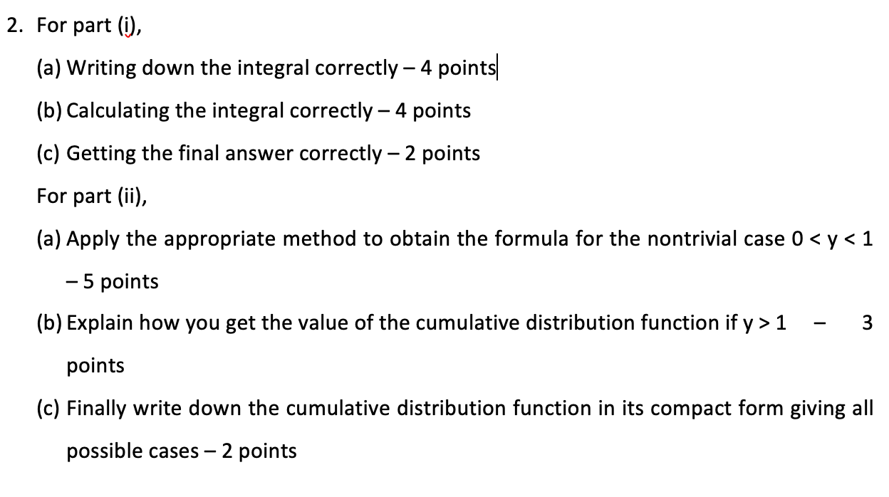 Solved 2. For part (i), (a) Writing down the integral | Chegg.com