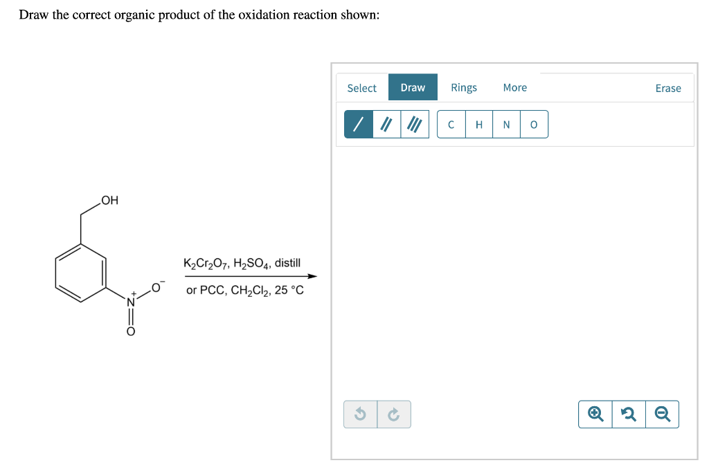 Solved Draw the correct organic product of the oxidation