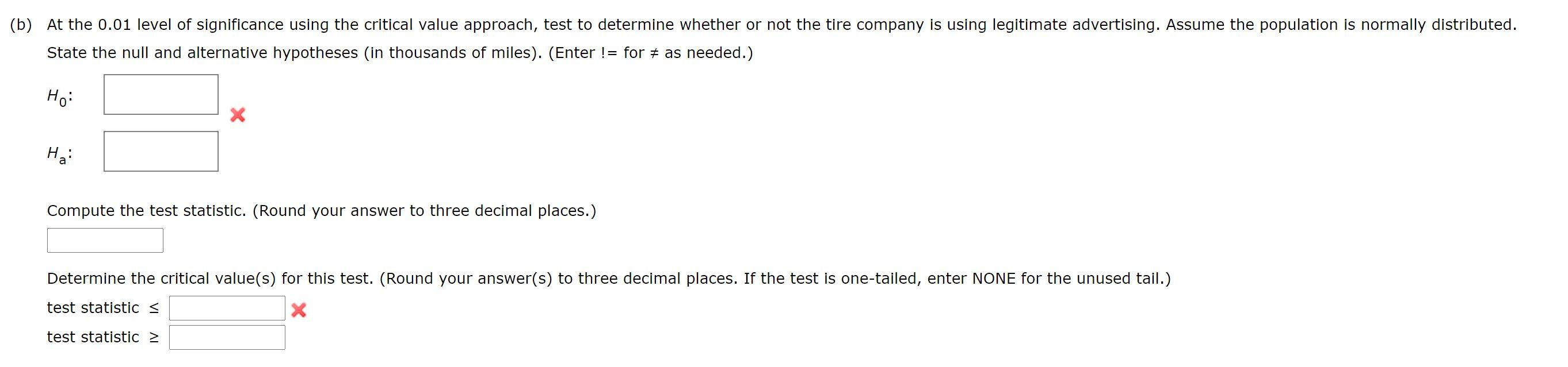 Solved A tire manufacturer has been producing tires with an | Chegg.com